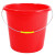 共泰 铁柄提水桶 塑料水桶 红色洗车洗衣加厚水桶 高31*（上直径36/下直径27）cm 1个