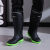 雨鞋男款防雨防水鞋高筒防滑收口工作胶鞋冬天加绒棉保暖雨靴 高筒黑绿色(标准码) 39