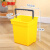 鸣固 保洁分色水桶 清洁车塑料桶清洁车分类塑料桶 黄色（4升）