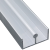 蒙莱奇铝合金1.5mm厚山字型滑道8mm玻璃移门轨道10mm展柜橱柜书柜门轨道 银色 8mm山型轨道(1米长)1根价
