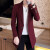 玛萨洛男士风衣外套2020春秋季新款韩版修身小西装男装中长款西服上衣服 红色 M