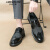 劳丝兰盾（LAWESRENTON）品牌英伦布洛克皮鞋男2024春季新款商务休闲皮鞋男系带黑色婚鞋 黑白 43 皮鞋鞋码