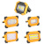 圣菲火LED高亮太阳能投光灯USB充电移动便携强磁吸附应急照明手提灯 64COB，内置锂电池+USB+彩盒+太阳能+强磁