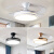 维诺亚隐形风扇灯大风力吊扇灯现代简约卧室客厅餐厅电风扇吊灯家用变频 吸顶款双面白色48寸变频双控