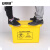 安赛瑞 医疗废物周转箱 实验室诊所卫生院用废物收纳箱转运箱黄色垃圾桶整理箱 100L 545×390×400mm 600199