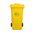 禹翊 医疗废物桶诊所口罩回收塑料黄色垃圾桶带轮 100L加厚款