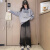 卡兔蓝猫（KATULANMAO）女童韩版秋季套装2023新款洋气中大童个性卫衣两件套春秋儿童衣服 白色卫衣 130cm