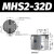 气动卡盘机械手气缸夹爪MHS2-16D MHS3-20D MHS4-50D MHSH3 MHSL3 MHS2-32D 2爪