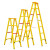 宝卫侠 1.5米绝缘玻璃钢梯子 人字梯2米 电力施工折叠梯 2.5米关节梯 黄色 绝缘梯 1.5m 人字绝缘梯 黄色