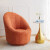 ABDT北欧单人沙发现代简约小户型家用卧室阳台创意可爱旋转皮蛋沙发椅 单椅科技布 橘红色 (中号)