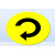 电转向警示贴纸顺时针旋转方向箭头标志贴圆形标签械安全标识 黄色顺时针电旋转 5x5cm