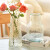 CZSAE简约现代欧式创意玻璃花瓶透明水养插花玫瑰百合富贵竹餐桌摆件 锥桶/竖纹小号(透明)