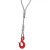 启宙 钢丝绳吊钩套装 起重钢丝绳带吊钩压制钢丝绳 一套价 双钩3T-2米 