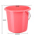 手提塑料大号水桶加厚储水用桶学生用洗澡带盖洗衣小圆桶 光滑款红色28cm