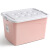 庄太太 120L粉红色 透明收纳箱玩具杂物收纳盒衣服整理盒塑料带轮ZTT-9104