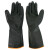 赫思迪格 工业清洁黑色乳胶手套 耐油防水防滑作业劳保手套  35cm 1双 JG-1700