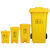 脚踩大垃圾桶大号厨房商用有盖脚踏式废弃物黄色垃圾 加厚脚踏桶 15升