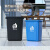 商用无盖厕所卫生间大容量户外餐饮厨余方形厨房大号垃圾桶 10L绿色长方形桶