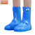 京洲实邦 防水雨鞋套防滑硅胶下雨天雨鞋套男女加厚高筒防雨靴B 919蓝色