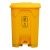 脚踏垃圾桶黄色废物回收桶240L脚踩式户外大号垃圾桶商用 100升加厚黄色+带轮