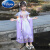 迪士尼（Disney）女童汉服春秋中国风2022新款超仙古装夏季儿童装裙子女孩古风夏款 粉红色 110