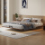 顾庭无床头悬浮床1.8米双人床主卧大床无靠背床实木床现代简约家具 床+卷包床垫（含灯） 2.0m*2.2m