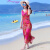 ZONYOUQ波西米亚海岛度假穿搭无袖碎花长裙沙滩裙2024新款高端海边连衣裙 玫红 L
