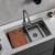 INVIIL304不锈钢厨房不锈钢手工纳米水槽加厚大单槽水池洗碗池洗菜盆 A套餐（无水龙头） 680x460x230