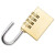 玛仕福 黄铜挂锁密码挂锁 行李箱密码锁 防盗拉杆箱锁背包锁柜门锁 3轮小号（1把） 