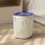 创意垃圾桶镂空卫生间带压框厨房客厅纸篓卧室2023 奶白色带卡其框