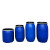 150升塑料桶大口圆形半截水桶200kg加厚发酵桶海鲜运输装鱼桶 蓝色60L铁箍法兰桶 【带盖和铁箍】