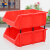 固乡加厚（斜口）零件盒组合式物料元件盒螺丝工具盒物料箱物料塑料盒（红色R6号500X350X185mm）