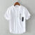 NASALIKE衬衫夏天薄款男士衬衫短袖上衣舒适日系宽松潮流时尚复古立领衬衣 白色 M 90-120斤