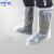 一次性鞋套防水雨天加厚长筒养殖场靴套防滑户外漂流耐磨塑料脚 蓝色橡筋款200只