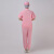 久匀 夏季薄款制药厂男女防尘服 加工厂工作服卫生车间短袖套装 粉色套装+帽子 3XL