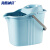 海斯迪克 HK-755 清洁拖把桶 塑料拖把桶带提手 加厚带轮拖布桶挤水桶耐用简易手动拖地桶 蓝色