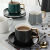 蒸煮侠咖啡杯女男陶瓷欧式小奢华精致套装in简约下午茶法式北欧现代轻奢 黑白咖啡杯带盖带勺