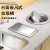洗手台上不锈钢摇盖装饰盖卫生桶厨房台面一体式带盖嵌入式垃圾桶 D-205（钛金盖）+D205T（桶）
