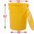定制适用黄色垃圾桶圆形大号加厚医疗户外大容量塑料商用无盖大号有盖圆桶 100K【有盖】黄色
