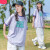 紫伦美女大童短袖体t恤2024新款夏装洋气夏季12女孩宽松1初中生 紫色 140cm