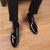 兽霸休闲皮鞋男士2023年春秋季新款商务正装男鞋亮皮尖头时尚系带 黑色升级版 40