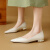 FZFD法式小众设计感羊皮低跟浅口单鞋女春夏简约软皮软底珍珠尖头瓢鞋 米白色 34