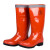 阿力牛 AX-081 反光高筒雨鞋 清洁工高帮雨靴环卫靴 劳保防水鞋工作鞋 橙色高帮 44码 