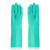 曙亮 丁腈防化手套 绿色2双装XL码 耐油污耐酸碱防滑防水工业劳保手套