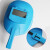 半自动手持式电焊面罩氩弧焊焊工面罩防飞溅防护面具电焊帽 加大蓝色塑料半自动面罩