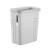 加厚长方形垃圾桶无盖客厅卧室办公室卫生间创意压圈小纸篓桶 中号灰色（11升）