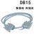 DB15免焊并口DR15公母头2排15转接线导轨式端子台RS422/485 纯铜数据线 母对母 长度3米