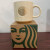 星巴克（Starbucks）杯子杯子墨绿色条纹陶瓷咖啡杯马克杯带勺子男女情侣款咖啡杯礼盒 奶茶竖条纹杯(普盒)