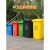 室外垃圾桶 240l升户外环卫垃圾桶四色分类大容量大号商用带盖轮子小区室外箱MYFS 120L加厚带轮分类桶红色有害