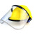 涵颂定制 头戴式有机玻璃防护面罩 防冲击防飞溅面罩 透明面屏配好安全帽 （蓝色）